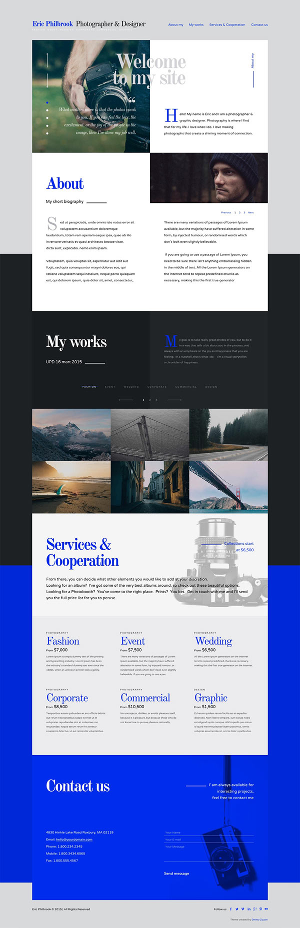 Foliograph for Photographers & Designers Adobe Muse Theme